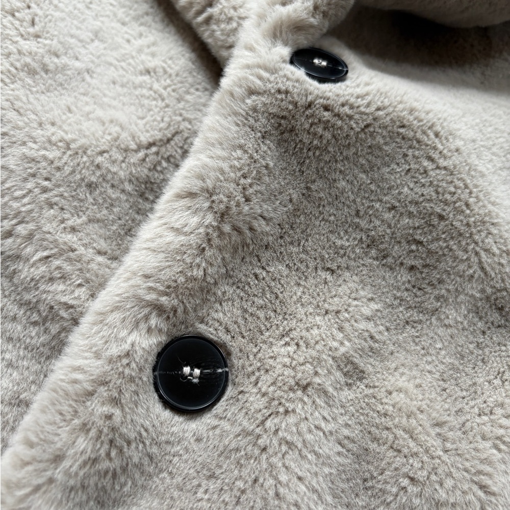 nwt zara grey faux fur coat xs - Picture 5 of 14